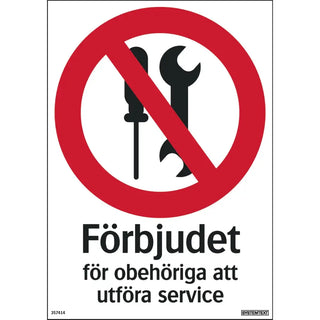 SKYLT FÖRBUD SERVICE 210X297 PL - SYSTEMTEXT
