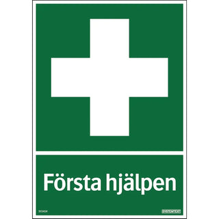 SKYLT FÖRSTA HJÄLPEN 210X297 PL DS - SYSTEMTEXT