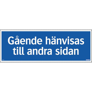 Systemtext Skylt Gående Hänvisas 594x210 Al | CleanNest - SYSTEMTEXT | CleanNest