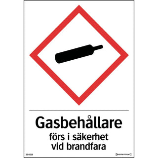 SKYLT GAS BRANDFAR 105X148 PLAST - SYSTEMTEXT