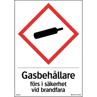 SKYLT GAS BRANDFAR 105X148 DEKAL - SYSTEMTEXT