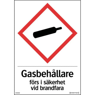 Systemtext Skylt Gas Brandfar 105x148 Dekal - | CleanNest - SYSTEMTEXT | CleanNest