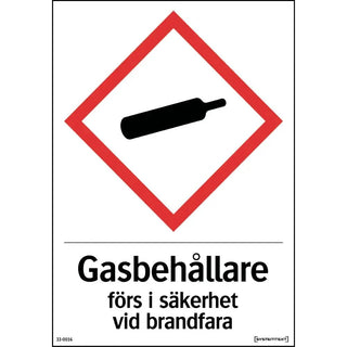 Systemtext Skylt Gas Brandfar 105x148 Plast | CleanNest - SYSTEMTEXT | CleanNest