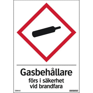 Systemtext Skylt Gasbehållare 105x148 Magnet | CleanNest - SYSTEMTEXT | CleanNest