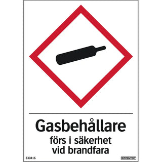 SKYLT GASBEHÅLLARE 105X148 MAGNET - SYSTEMTEXT