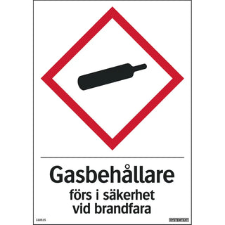 SKYLT GASBEHÅLLARE 148X210 PL - SYSTEMTEXT