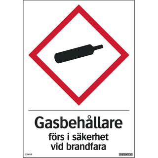 SKYLT GASBEHÅLLARE 210X297 AL - SYSTEMTEXT