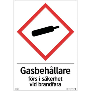 Systemtext Skylt Gasflaskor Vit 210x297 - | CleanNest - SYSTEMTEXT | CleanNest