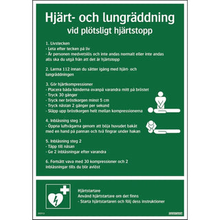 Systemtext Skylt Hjärt/lungräddn Inst 297x420 | CleanNest - SYSTEMTEXT | CleanNest
