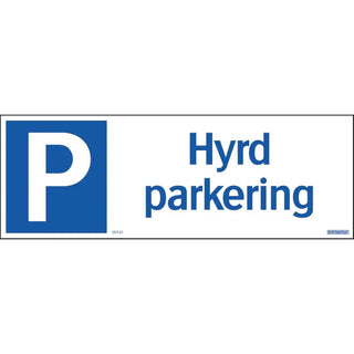 Systemtext Skylt Hyrd Parkering 420x148 Al | CleanNest - SYSTEMTEXT | CleanNest