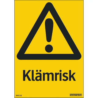 SKYLT KLÄMRISK 105X148 DE - SYSTEMTEXT