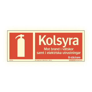 SKYLT KOLSYRESLÄCK AFS 250X100 - SYSTEMTEXT