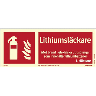 SKYLT LITHIUMSLÄCKAR 250X100 AL SN+ - SYSTEMTEXT