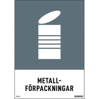 SKYLT METALLFÖRPACKNING 148X210 DE - SYSTEMTEXT