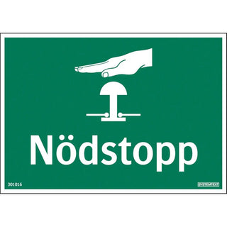 Systemtext Skylt Nödstopp 148x105 De | CleanNest - SYSTEMTEXT | CleanNest