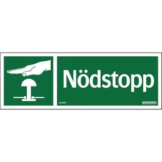 Systemtext Skylt Nödstopp 210x74 Al | CleanNest - SYSTEMTEXT | CleanNest