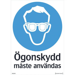 SKYLT ÖGONSKYDD 210X297 PL TR - SYSTEMTEXT