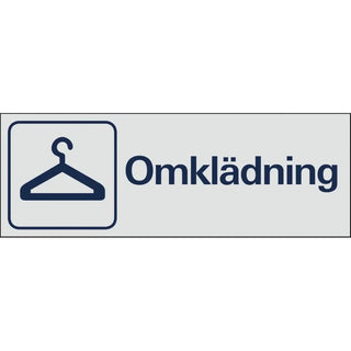 Systemtext Skylt Omklädning 225x80 Al | CleanNest - SYSTEMTEXT | CleanNest