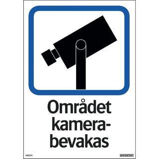 Systemtext Skylt Området Kamerabev. 210x297 Pl | CleanNest - SYSTEMTEXT | CleanNest