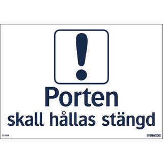 SKYLT PORTEN STÄNGD 297X210 PL - SYSTEMTEXT