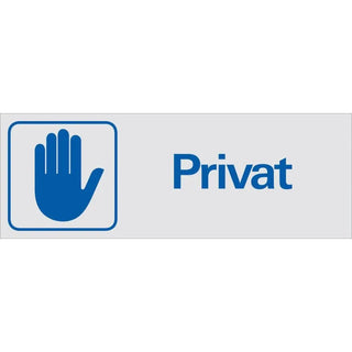Systemtext Skylt Privat 225x80 Al Tr | CleanNest - SYSTEMTEXT | CleanNest