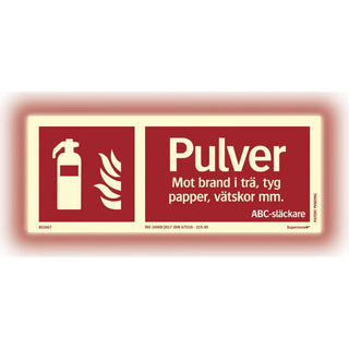 SKYLT PULVERSLÄCKARE 250X100 AL SN+ - SYSTEMTEXT