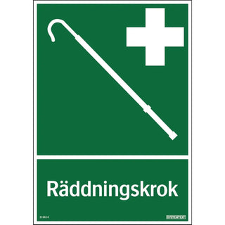 SKYLT RÄDDNINGSKROK 210X297 PL - SYSTEMTEXT