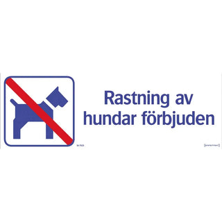 SKYLT RASTN HUND FÖRBJUD 420X148 AL - SYSTEMTEXT