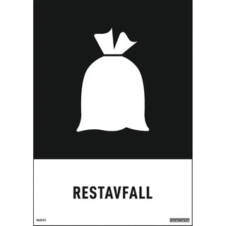 Systemtext Skylt Restavfall 148x210 De | CleanNest - SYSTEMTEXT | CleanNest