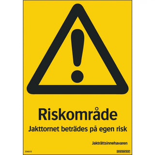 SKYLT RISKOMR JAKTTORNET 148X210 AL - SYSTEMTEXT
