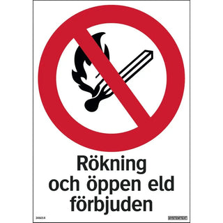 Systemtext Skylt Rökning Eld Förbj 210x297 Pl | CleanNest - SYSTEMTEXT | CleanNest
