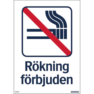 SKYLT RÖKNING FÖRBJUD 210X297 PL - SYSTEMTEXT