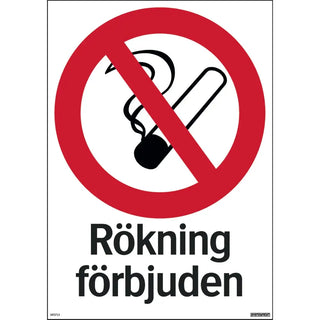 SKYLT RÖKNING FÖRBJUDEN 297X420 PL - SYSTEMTEXT