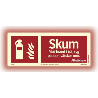 Systemtext Skylt Skumsläckare 250x100 Al Sn+ - | CleanNest - SYSTEMTEXT | CleanNest