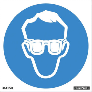 Systemtext Skylt Skyddsglasögon 80x80 De | CleanNest - SYSTEMTEXT | CleanNest