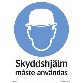 SKYLT SKYDDSHJÄLM 210X297 PL TR - SYSTEMTEXT