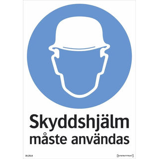 Systemtext Skylt Skyddshjälm 210x297 Pl Tr | CleanNest - SYSTEMTEXT | CleanNest