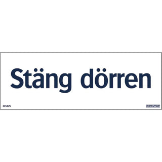 Systemtext Skylt Stäng Dörren 210x74pl | CleanNest - SYSTEMTEXT | CleanNest