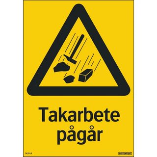 SKYLT TAKARBETE PÅGÅR 210X297 PL - SYSTEMTEXT