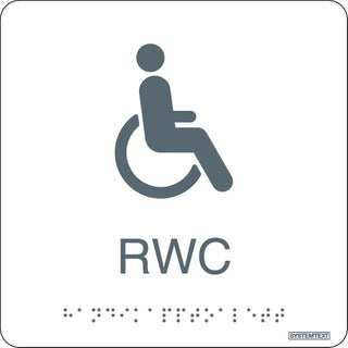 SKYLT TAKTIL RWC VIT 150X150 PL - SYSTEMTEXT