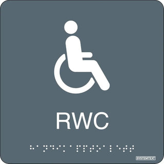 Systemtext Skylt Taktil Rwc Grå 150x150 Pl | CleanNest - SYSTEMTEXT | CleanNest