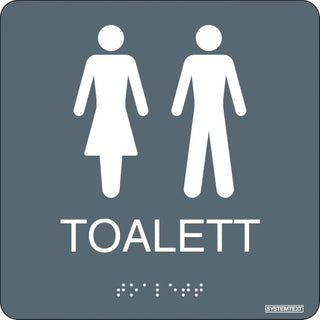 SKYLT TAKTIL TOA DAM/HERR 150X150 - SYSTEMTEXT