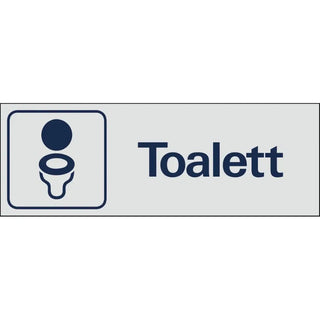 Systemtext Skylt Toalett 225x80 Al | CleanNest - SYSTEMTEXT | CleanNest