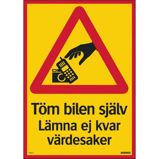 Systemtext Skylt Töm Bilen Själv 297x420 Al | CleanNest - SYSTEMTEXT | CleanNest