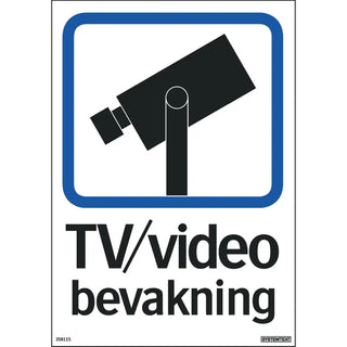 SKYLT TV/VIDEO BEVAKNING 148X210 DE - SYSTEMTEXT