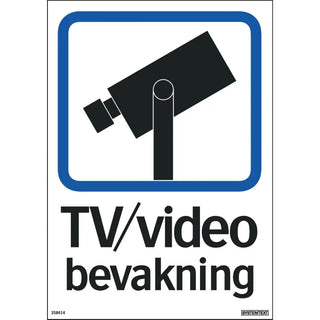 SKYLT TV/VIDEO BEVAKNING 210X297 AL - SYSTEMTEXT