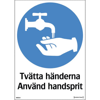 SKYLT TVÄTTA HÄNDERNA 210X297 PL - SYSTEMTEXT