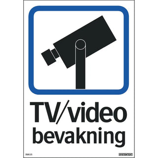 Systemtext Skylt Tv/video Bevakning 148x210 De - | CleanNest - SYSTEMTEXT | CleanNest