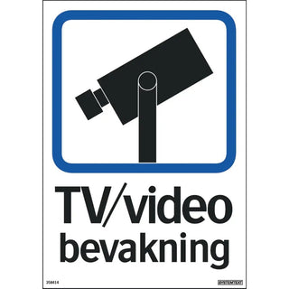 Systemtext Skylt Tv/video Bevakning 210x297 Al | CleanNest - SYSTEMTEXT | CleanNest