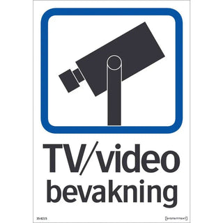 Systemtext Skylt Tv/videobevakn 148x210 De Tr | CleanNest - SYSTEMTEXT | CleanNest